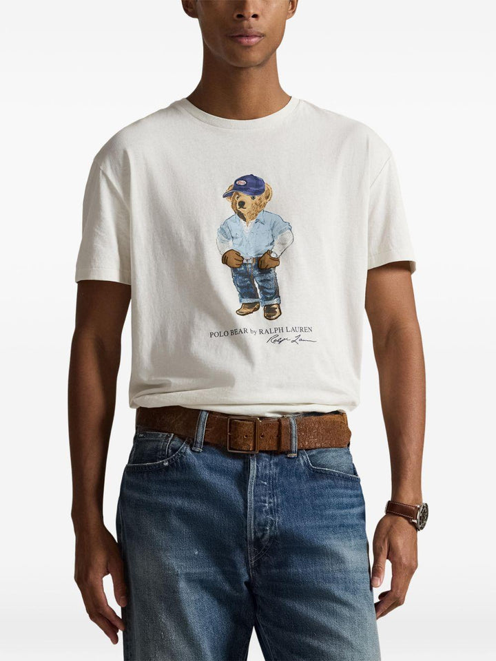 T-shirt Polo Bear con stampa bianca 