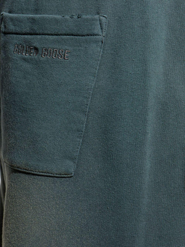 Pantaloni sportivi neri in cotone spazzolato 