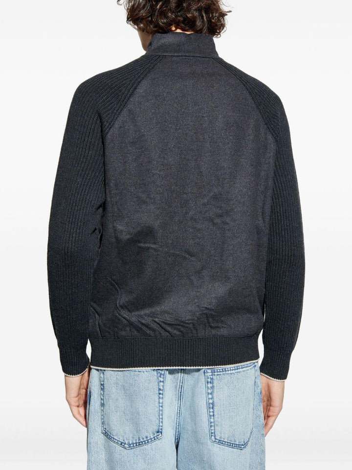 Bomber grigio con inserti 