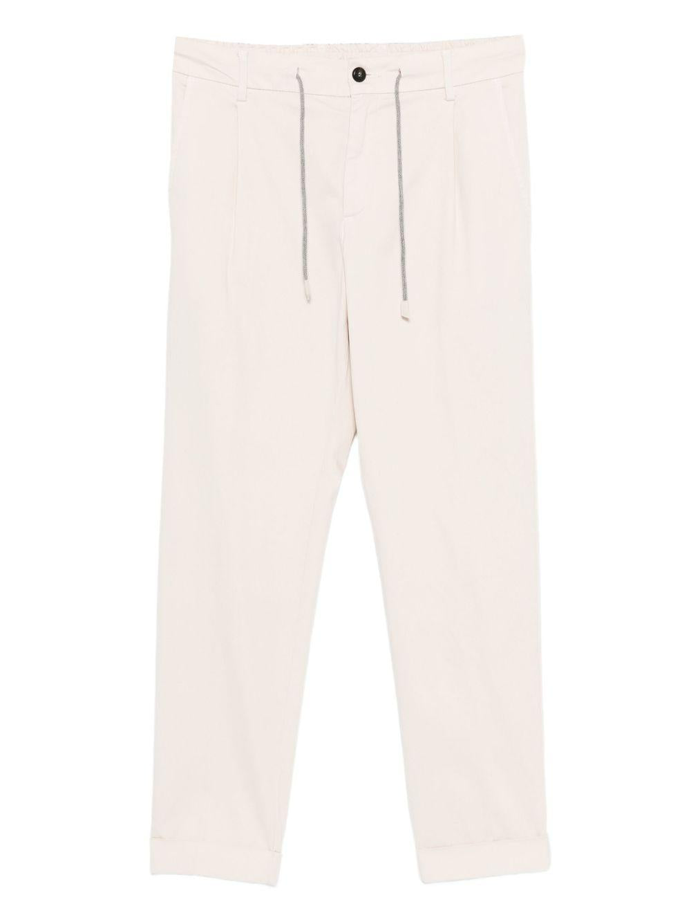 Pantaloni sabbia dritti con coulisse in vita 