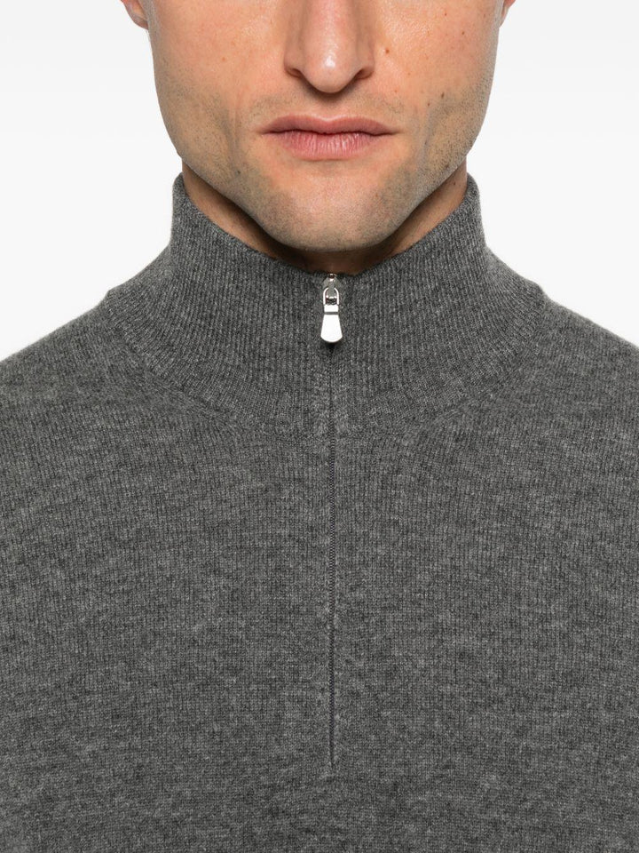 Maglione con zip grigio 