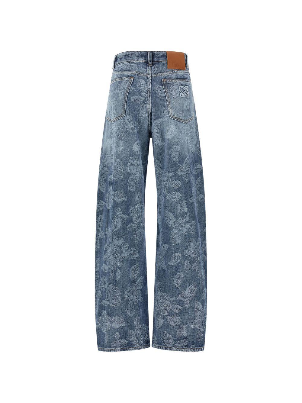 Jeans con ricami floreali 