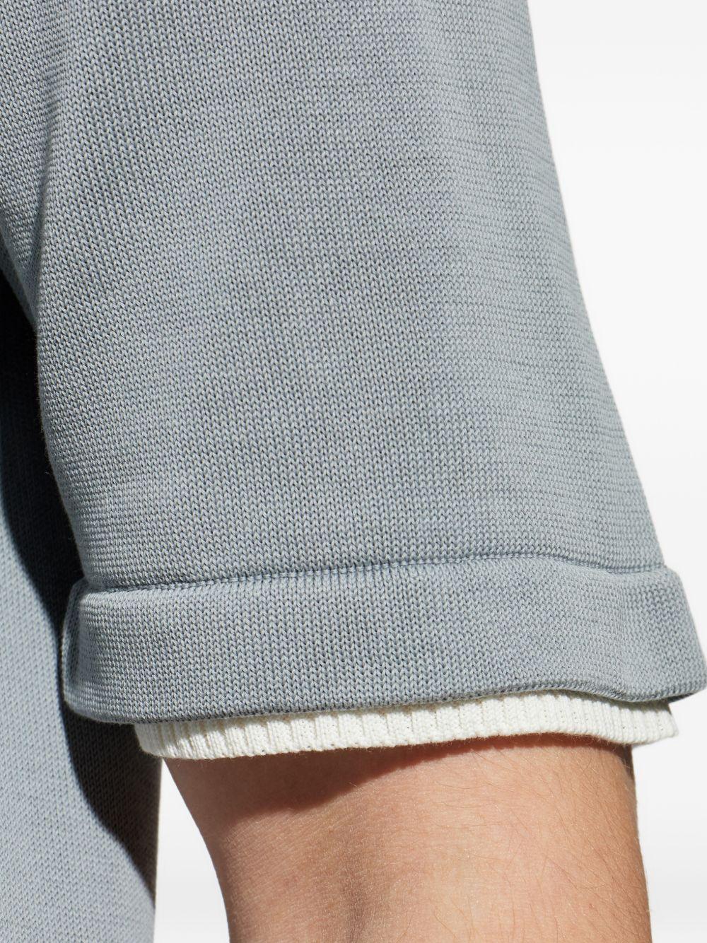 T-shirt denim e bianco girocollo 