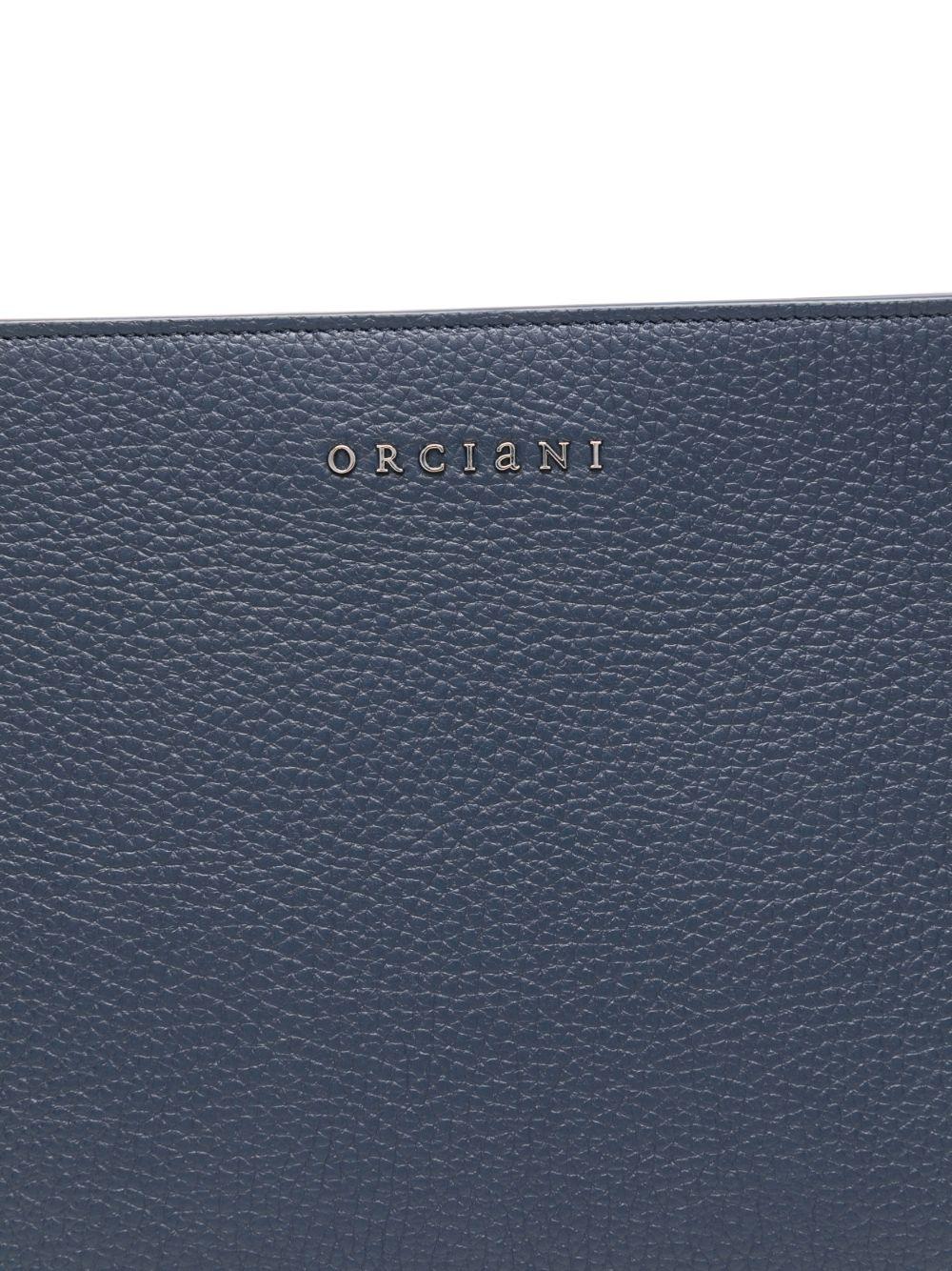 Clutch blu navy  in pelle 