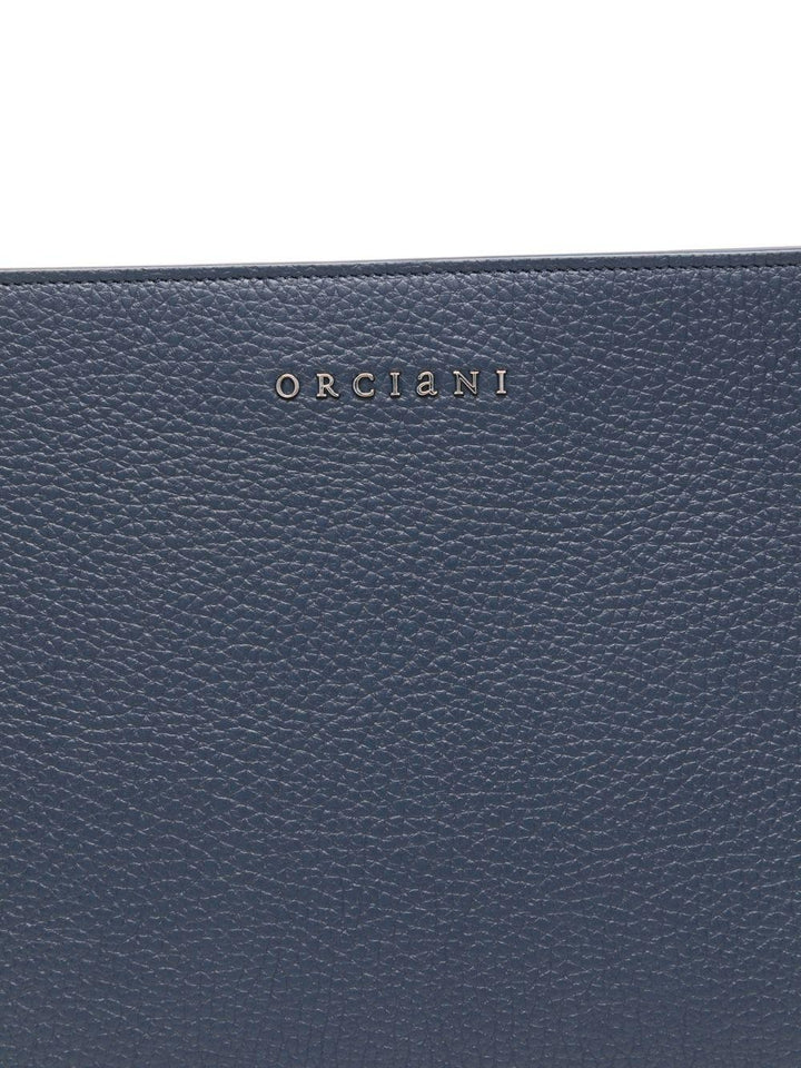 Clutch blu navy  in pelle 