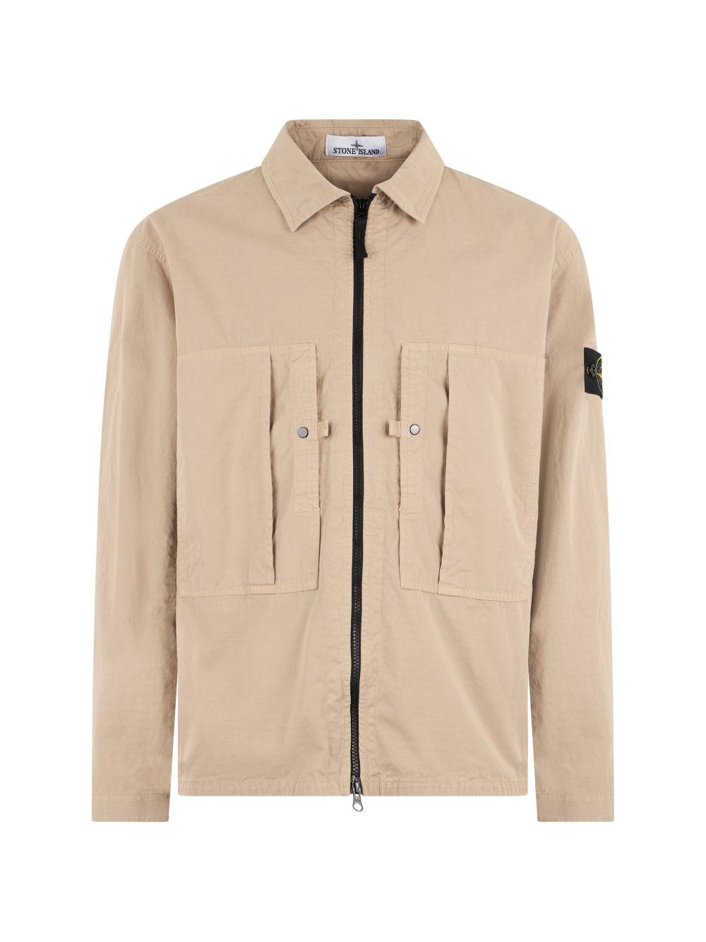 Overshirt desert in cotone con tasche applicate 