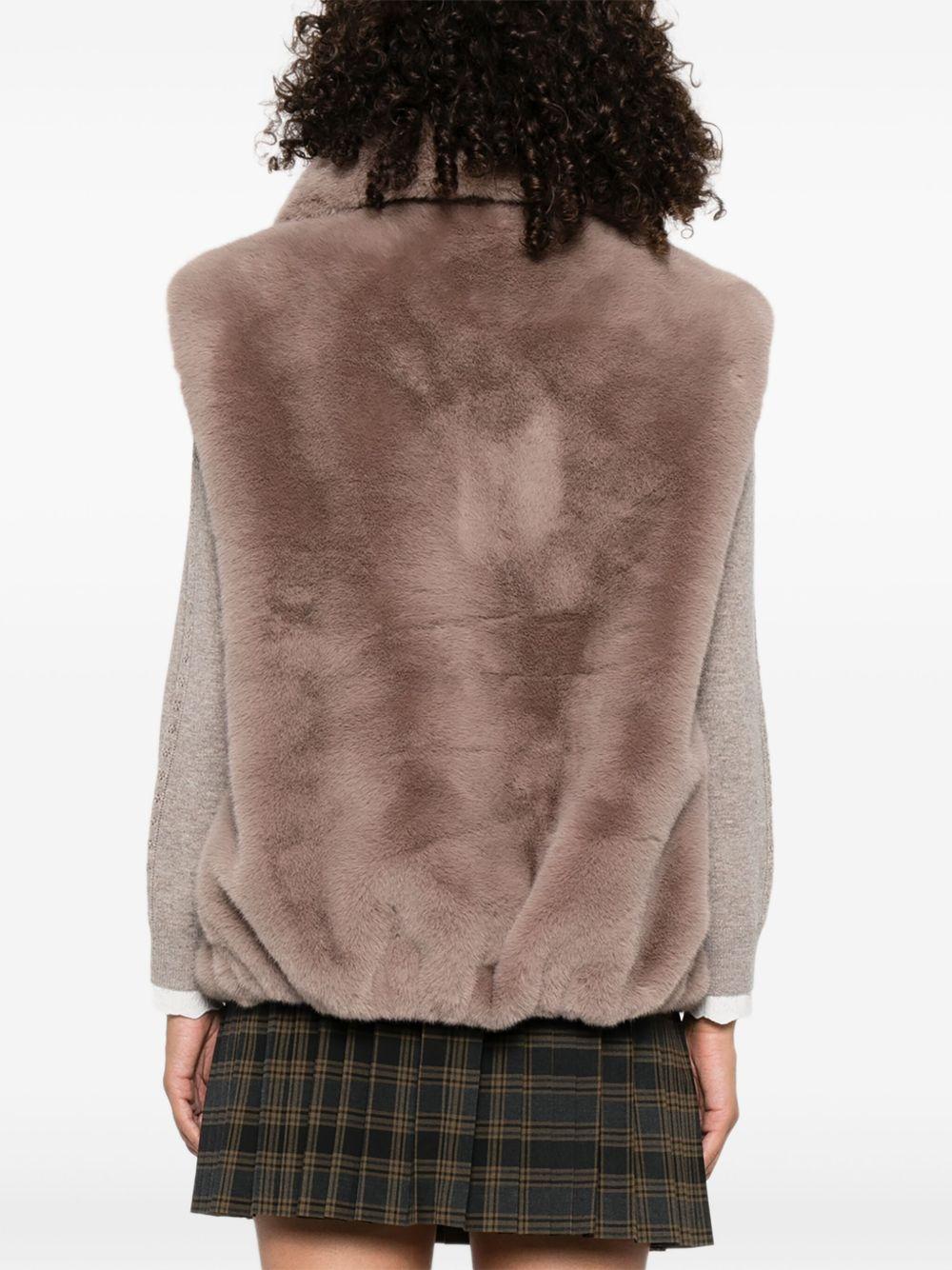 Gilet in pelliccia sintetica con zip 