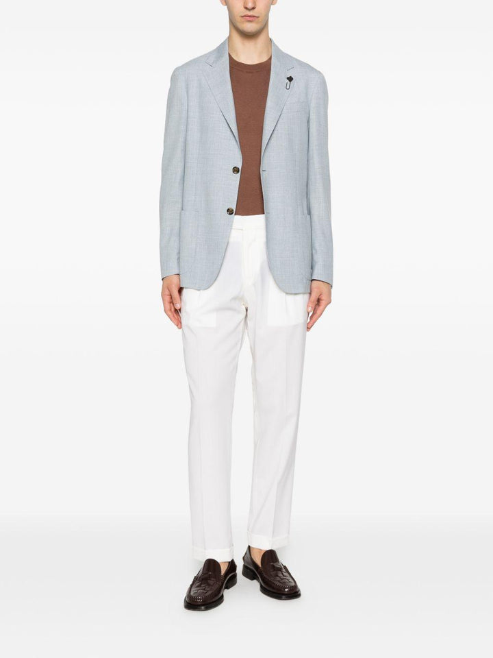 Pantaloni sartoriali naturale con pieghe 