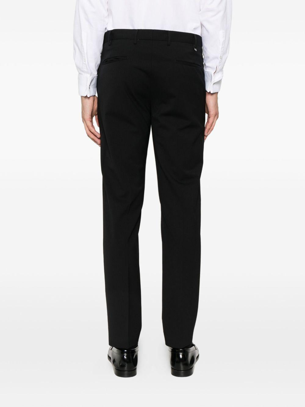Pantaloni dritti neri in lana 