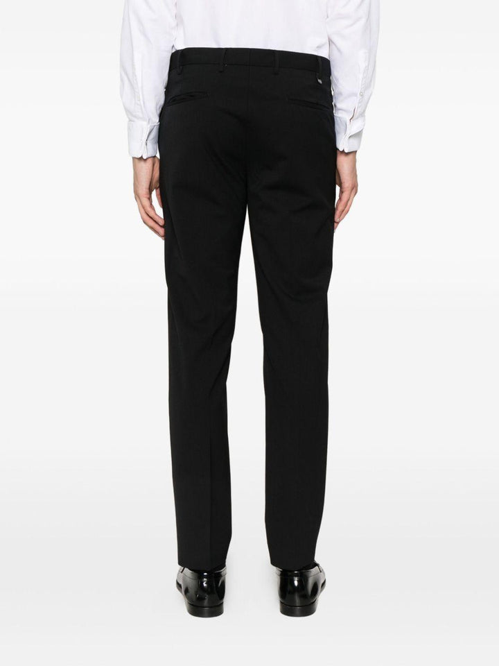 Pantaloni dritti neri in lana 