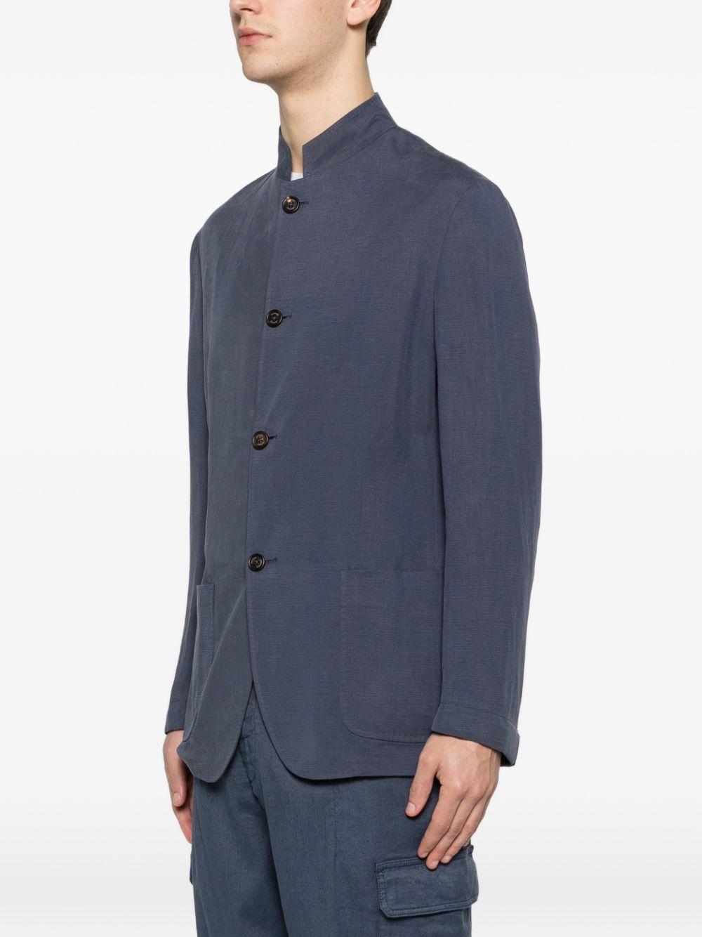 Giacca blu con tasche applicate 