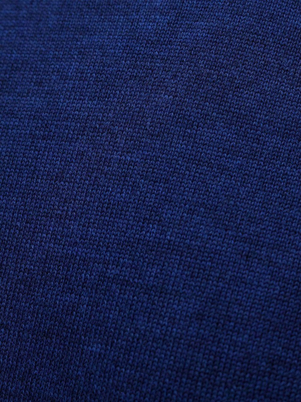 Maglione blu elettrico a collo alto in lana vergine 