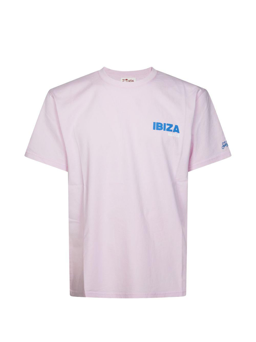 T-shirt rosa con stampa 