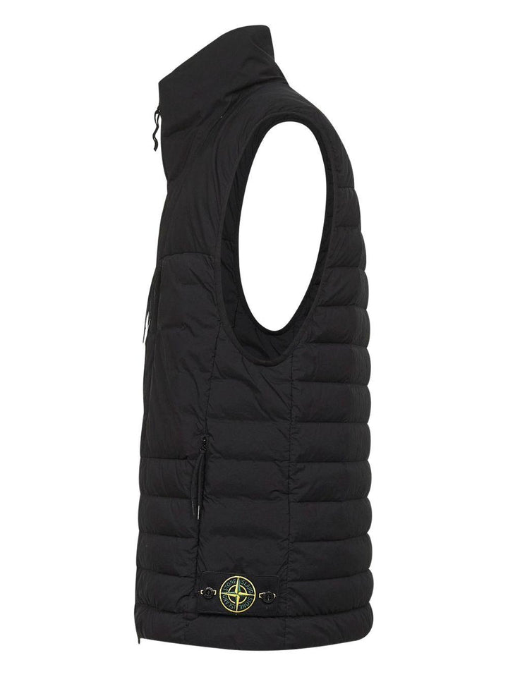 Gilet trapuntato a collo alto nero 