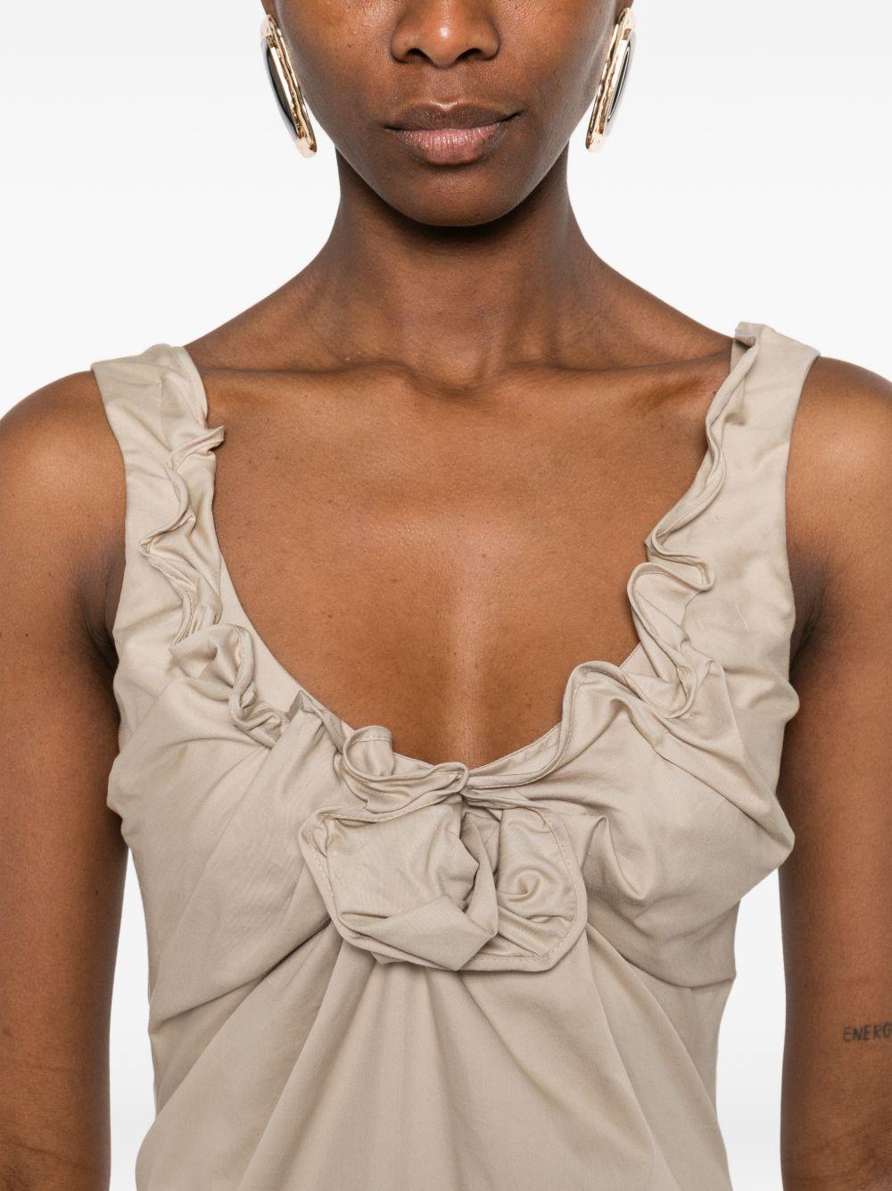 Abito midi con rose 