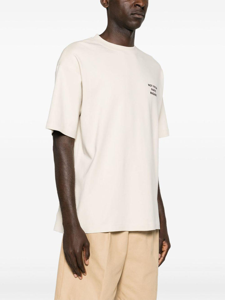 T-shirt panna con stampa