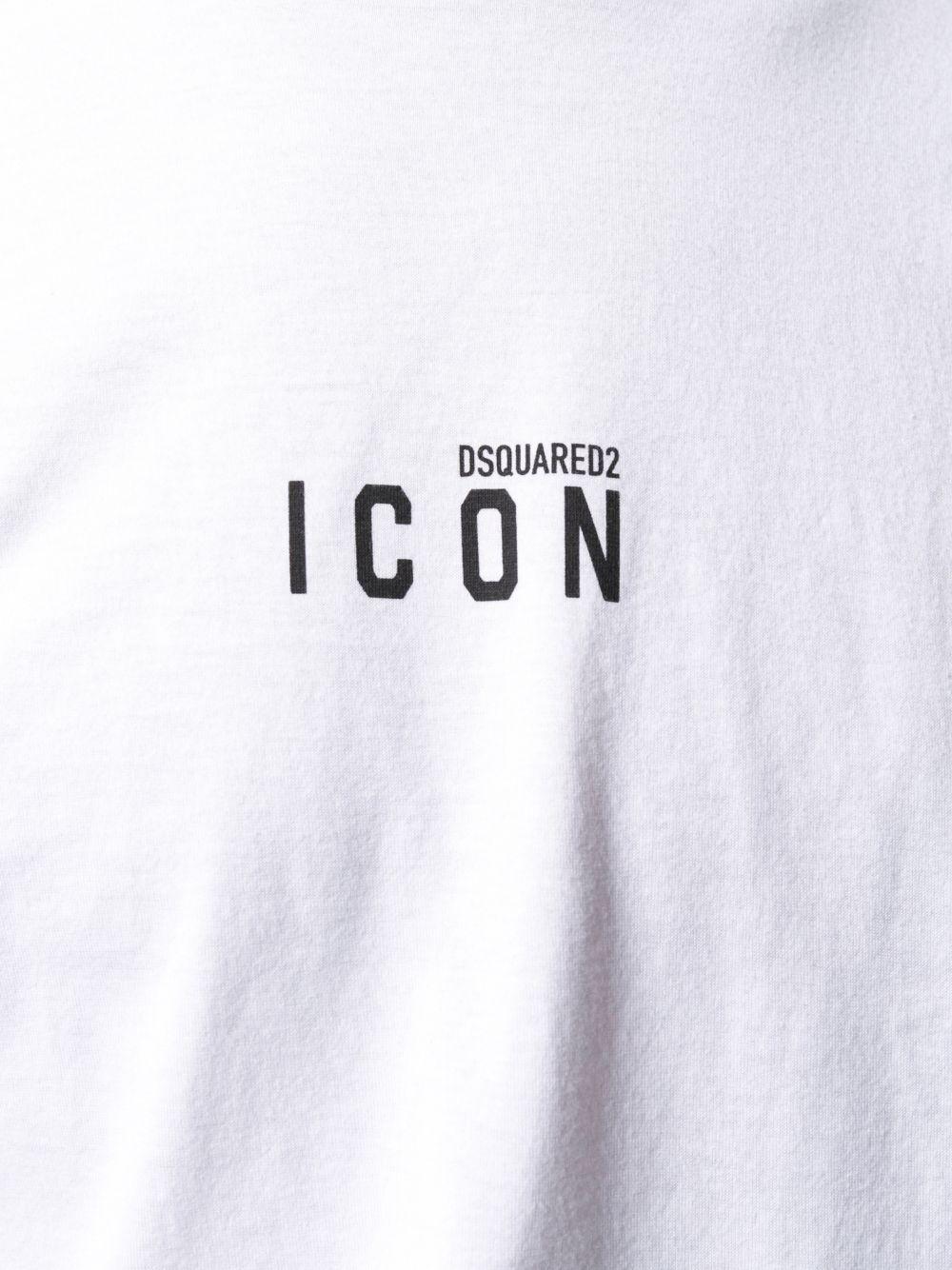 T-shirt Bianca Micro-Stampa Icon 