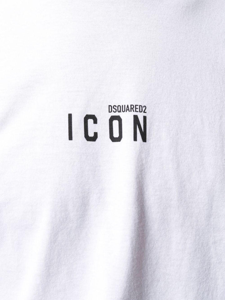 T-shirt Bianca Micro-Stampa Icon 