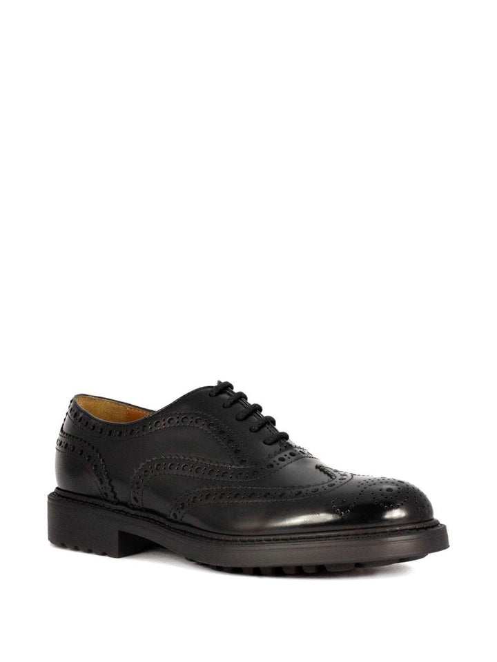 Oxford nere in pelle con design wingtip 