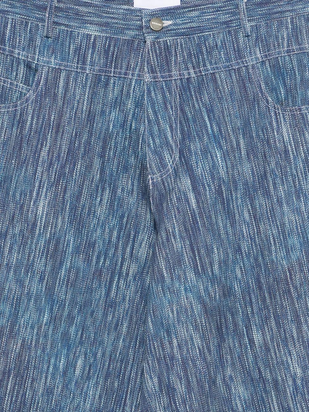 Jeans blu in cotone effetto testurizzato 