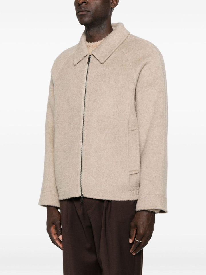 Giacca beige con zip 