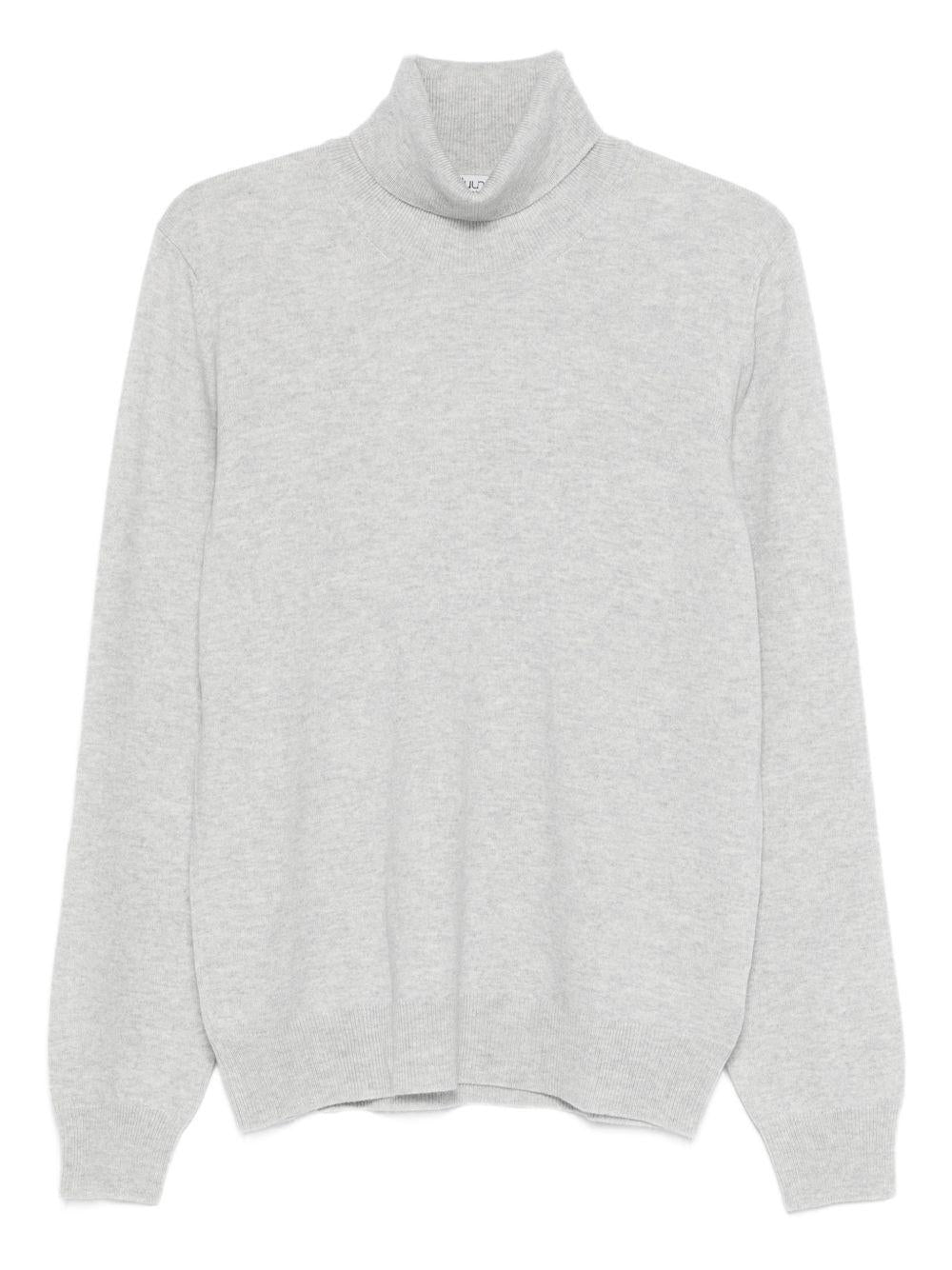 Maglione a collo alto grigio chiaro 