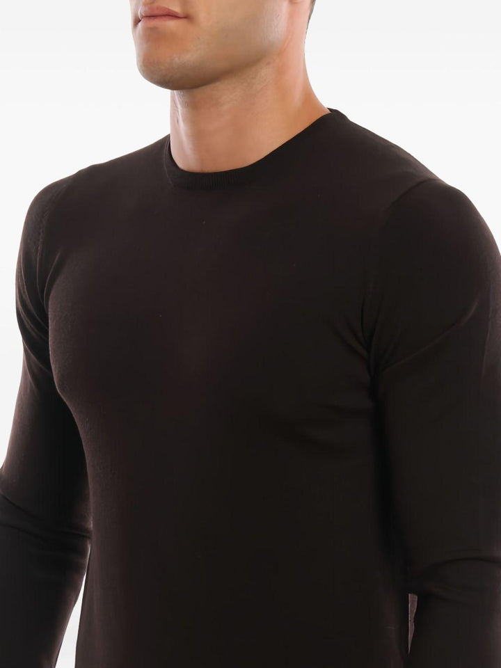 Maglione a girocollo marrone 