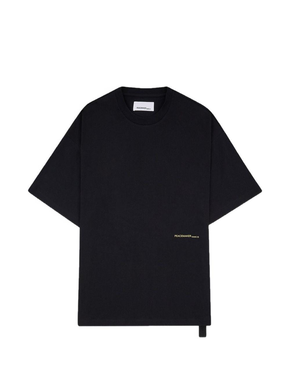 T-shirt oversize con stampa cane nera 
