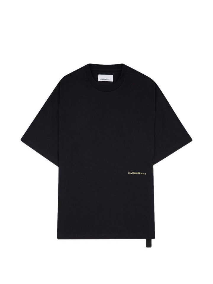 T-shirt oversize con stampa cane nera 