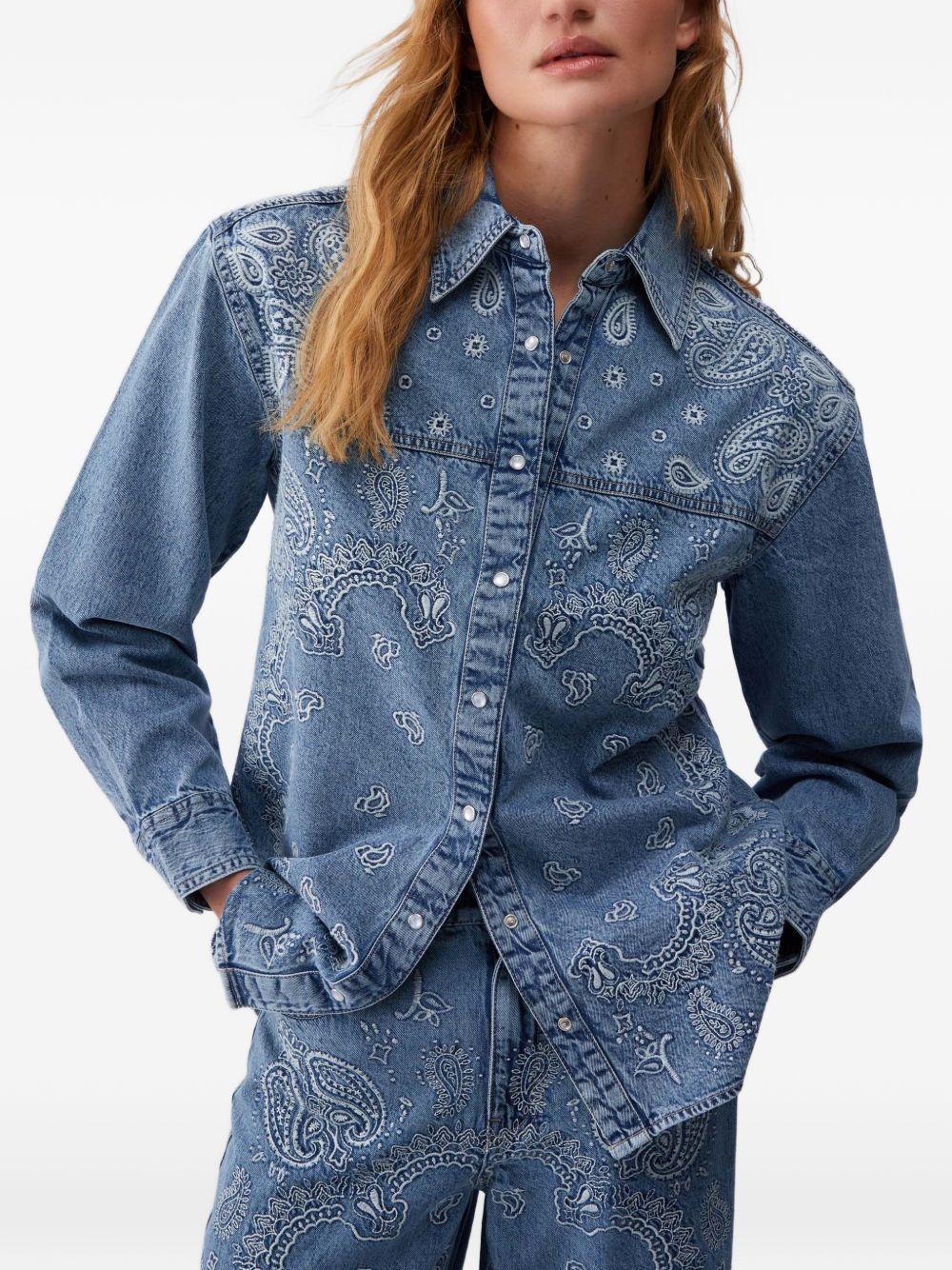 Camicia denim con ricamo 