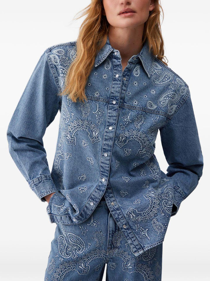 Camicia denim con ricamo 
