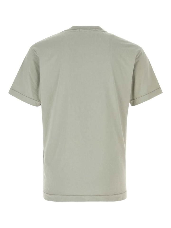 T-shirt sage con applicazione logo 