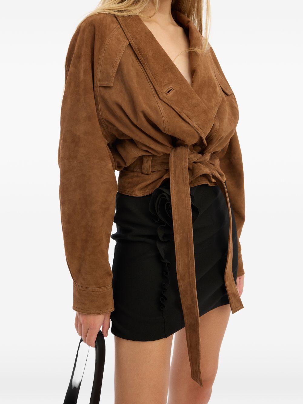 Giacca in pelle scamosciata 
