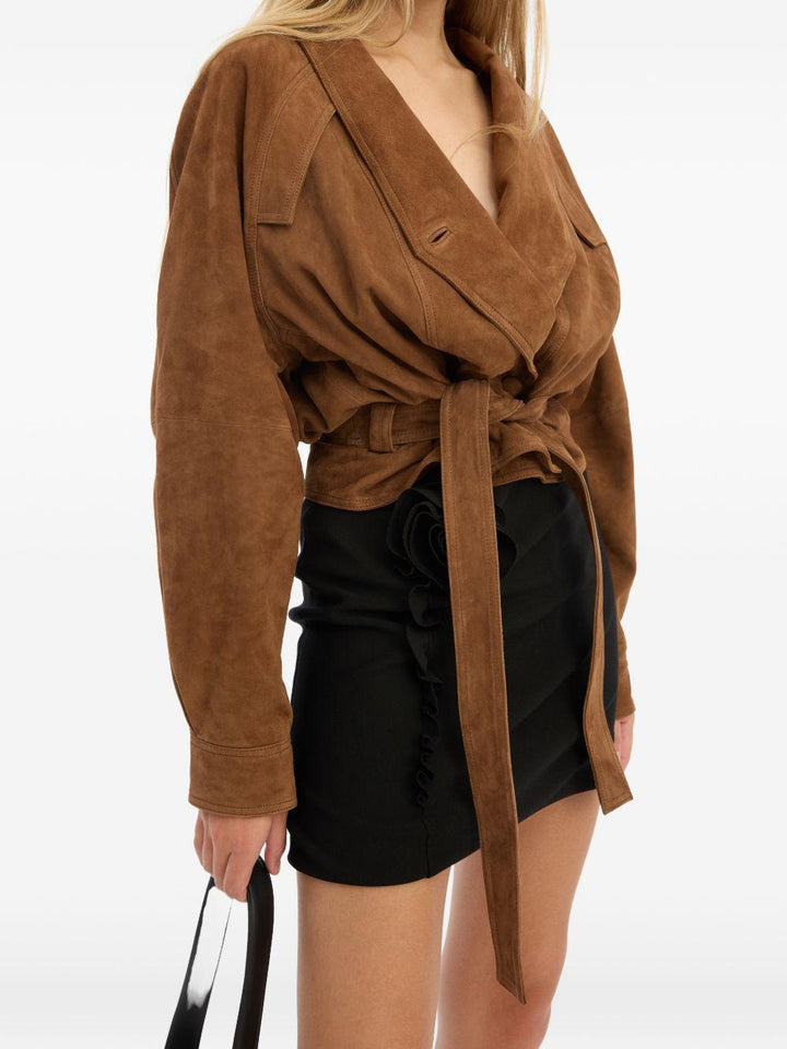 Giacca in pelle scamosciata 