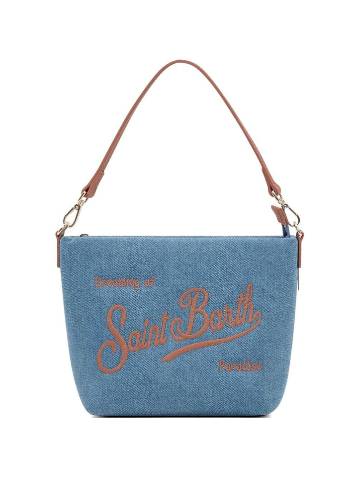 Borsa a spalla Aline denim con logo 