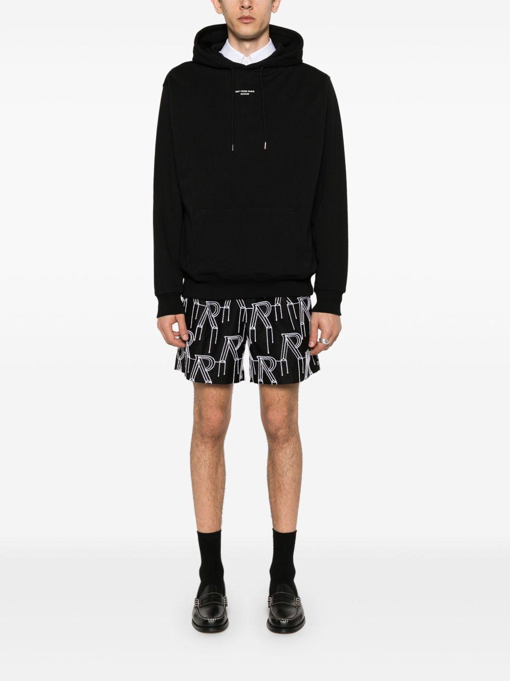 Felpa La Hoodie Slogan con cappuccio nera 