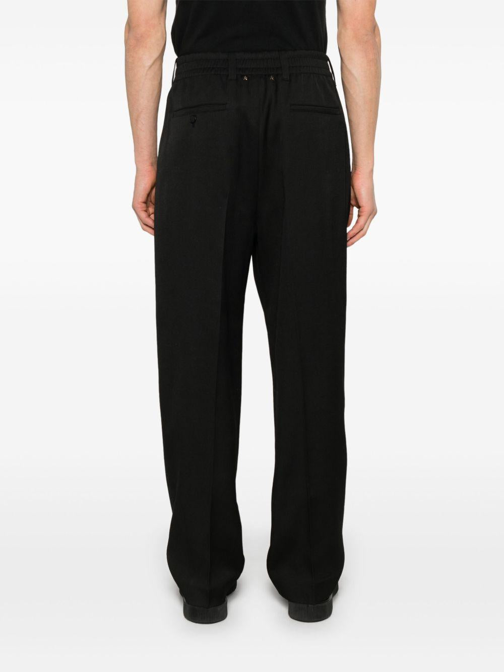 Pantaloni neri in lana vergine 