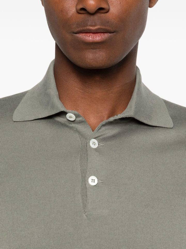 Polo grigio oliva in cotone 