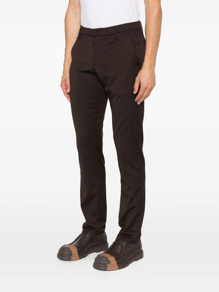 Pantaloni marroni Gaubert in lana con risvolti 