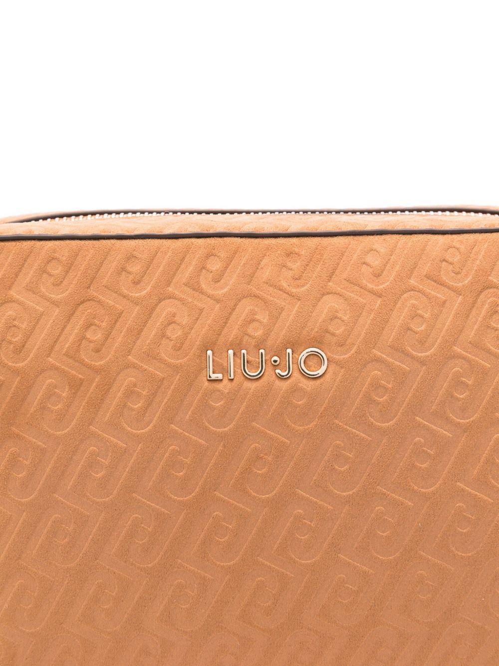 Borsa a tracolla con logo goffrato 