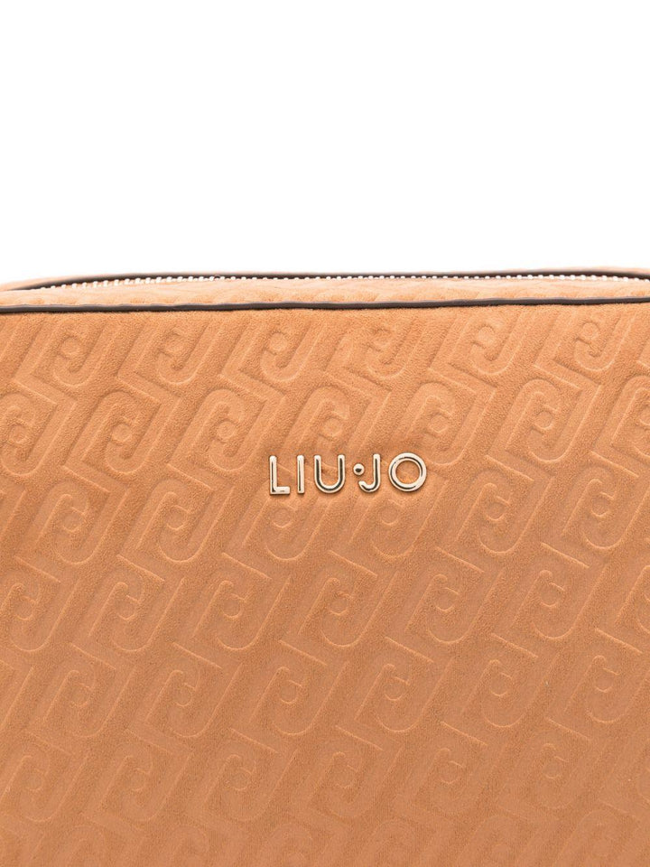 Borsa a tracolla con logo goffrato 