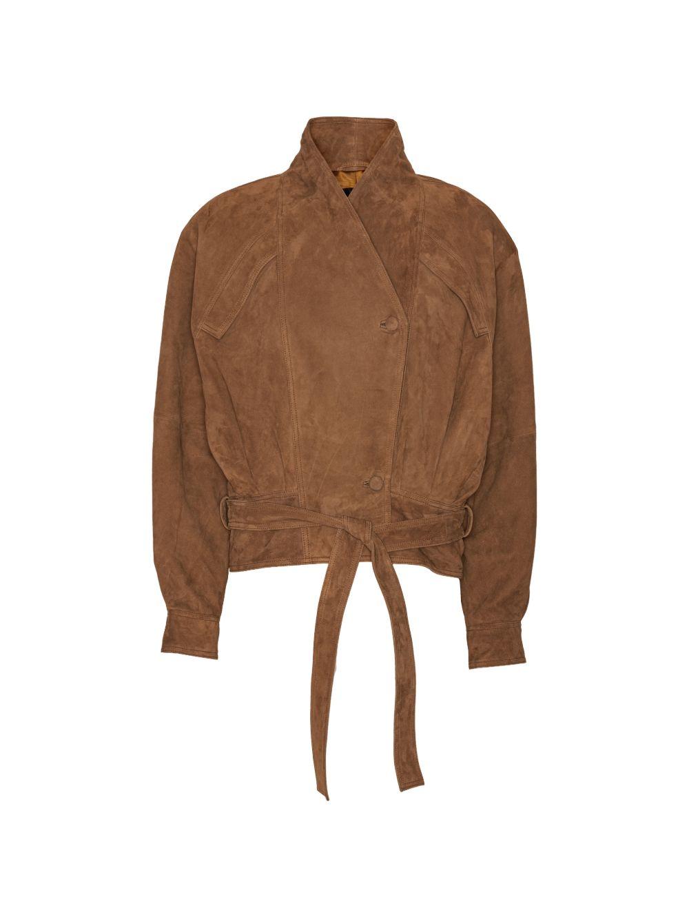 Giacca in pelle scamosciata 
