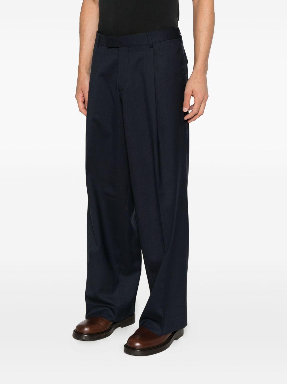 Pantaloni blu navy con piega 