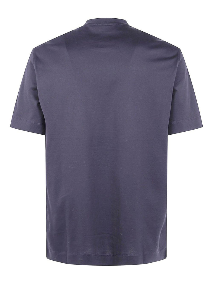 T-shirt blu navy girocollo in cotone 