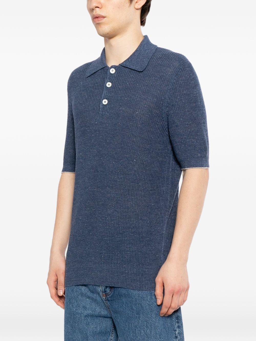 Polo blu avio a maniche corte 
