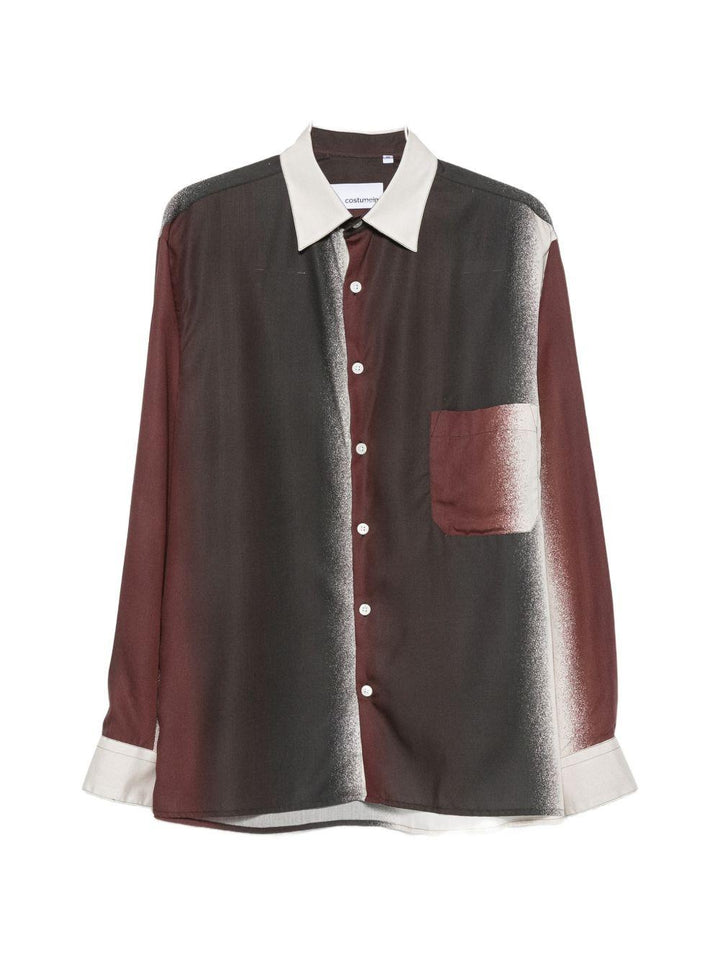 Camicia nera con stampa sfumata 