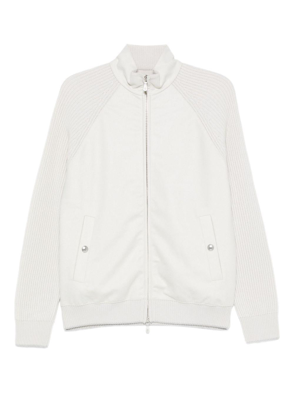 Bomber bianco con inserti 