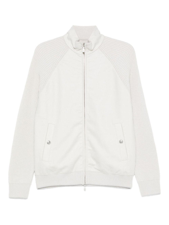 Bomber bianco con inserti 