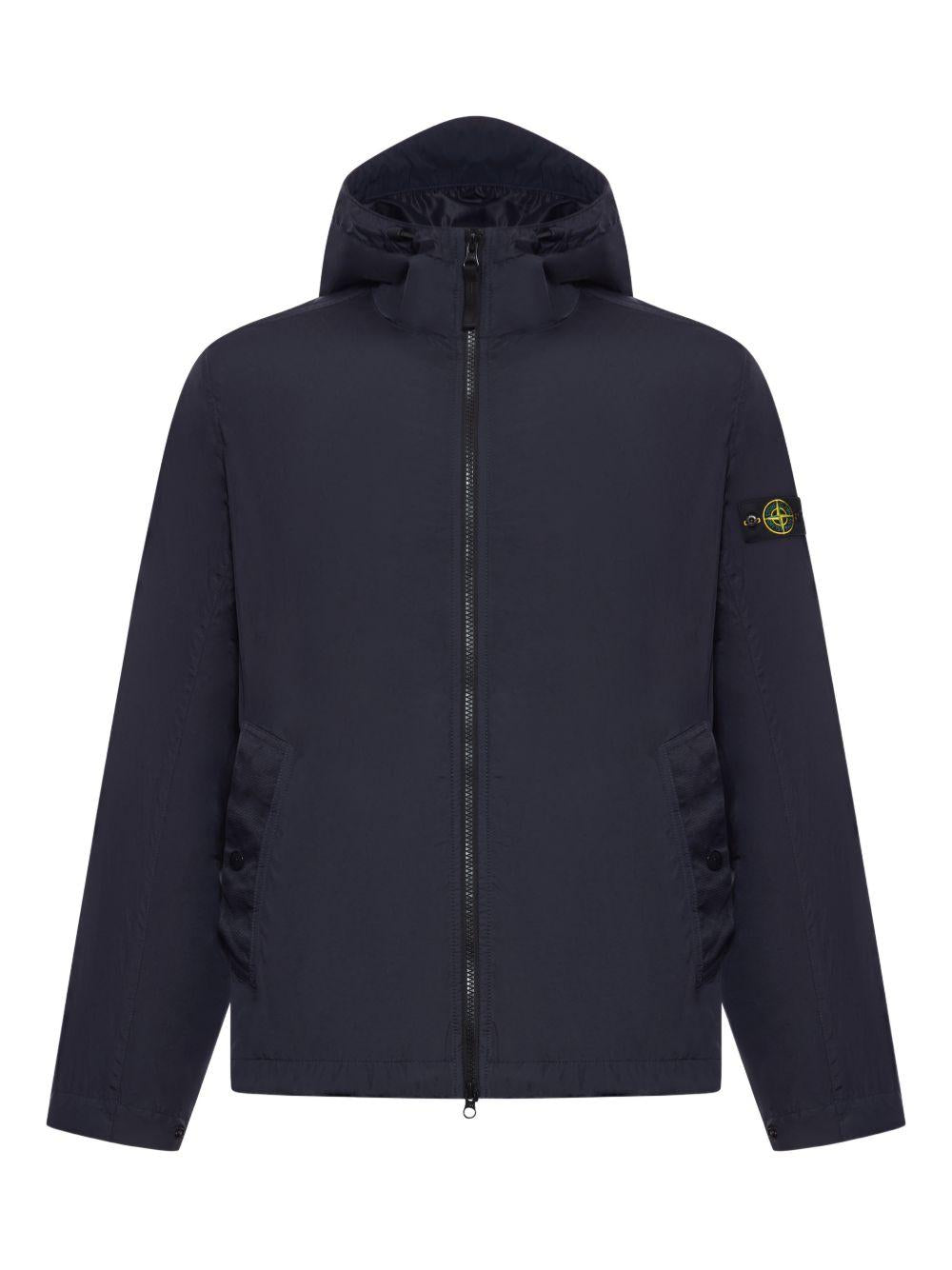 Giacca Crinkle Reps NY con cappuccio blu navy 