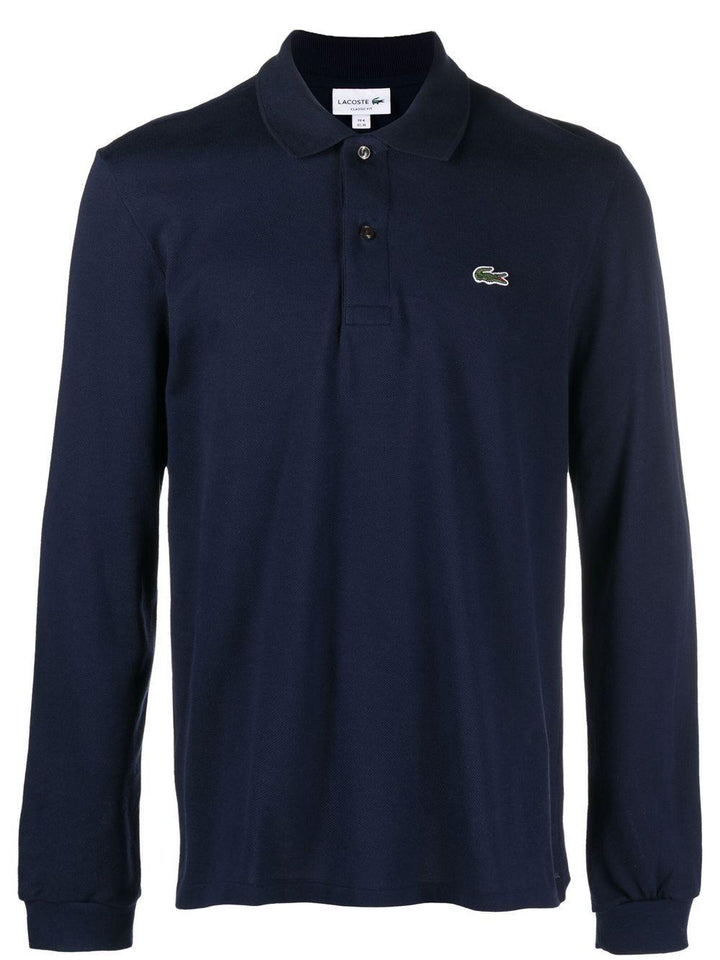 Polo blu navy con maniche lunghe 